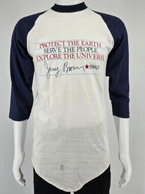 Vintage 1979 Jerry Brown Presidential Campaign Fundraiser Concert T-Shirt (S/M)